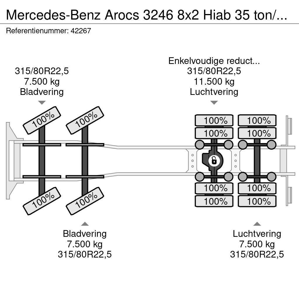Mercedes-Benz Arocs 3246 8x2 Hiab 35 ton/meter laadkraan + Fly-J Allterrängkranar