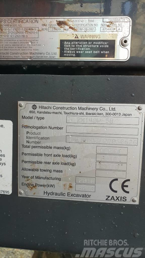 Hitachi ZX140W Hjulgrävare