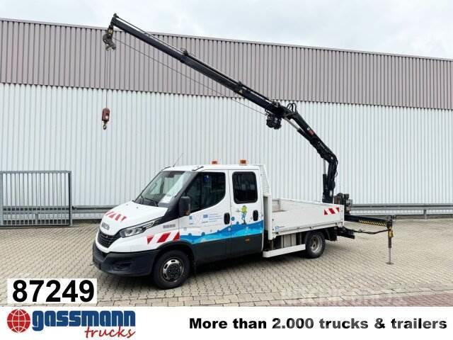 Iveco Daily 50C18 4x2 Doka mit Heckkran Hiab X-HiDuo 046 Flatbed / Dropside trucks
