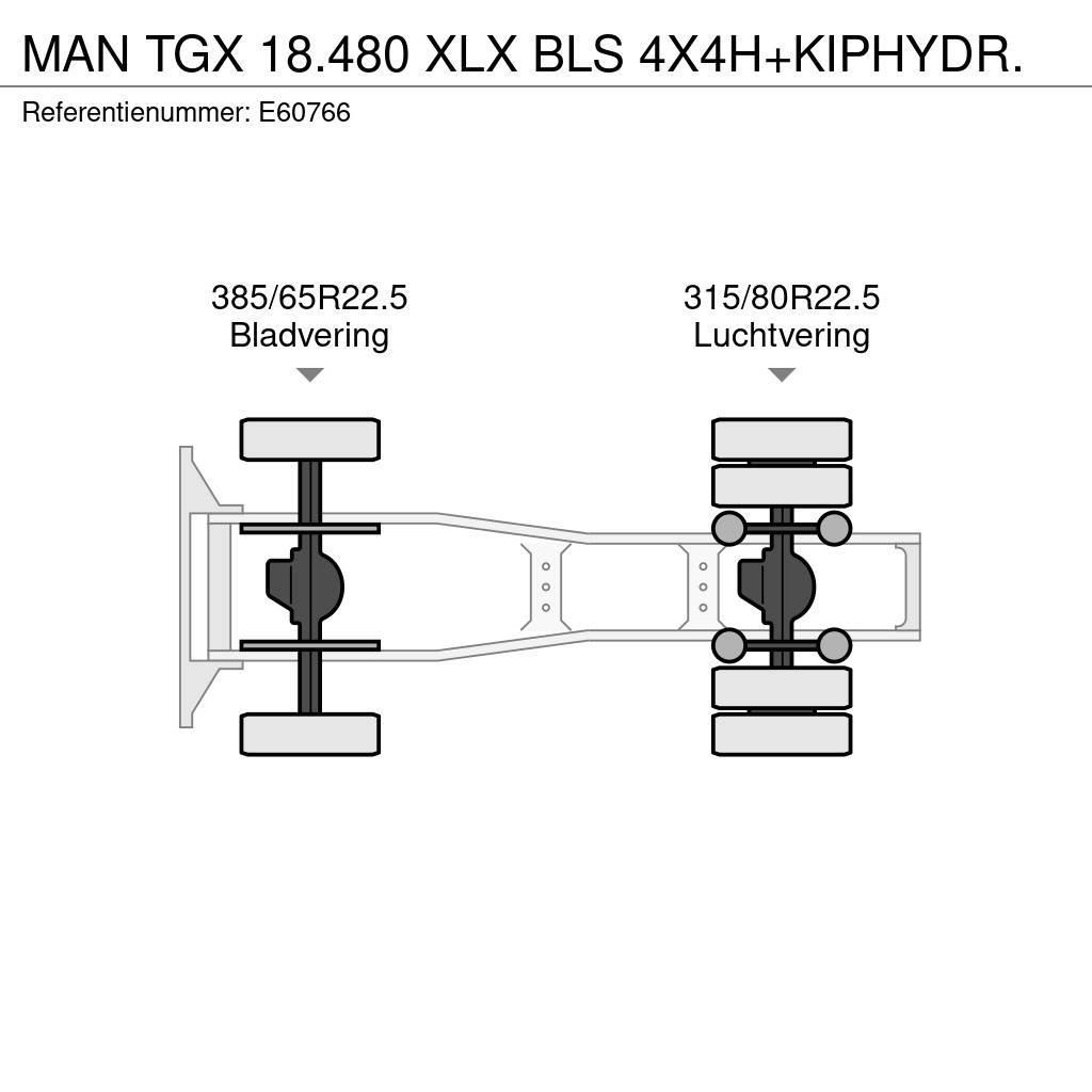 MAN TGX 18.480 XLX BLS 4X4H+KIPHYDR. Tractor Units