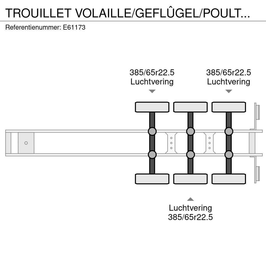 Trouillet VOLAILLE/GEFLÛGEL/POULTRY+HAYON Box body semi-trailers