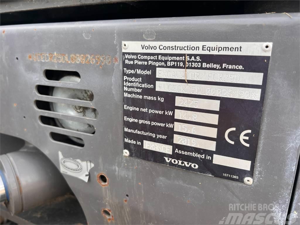 Volvo ECR25D - 2,5T / Powertilt, centralsmøring & planer Mini excavators < 7t (Mini diggers)