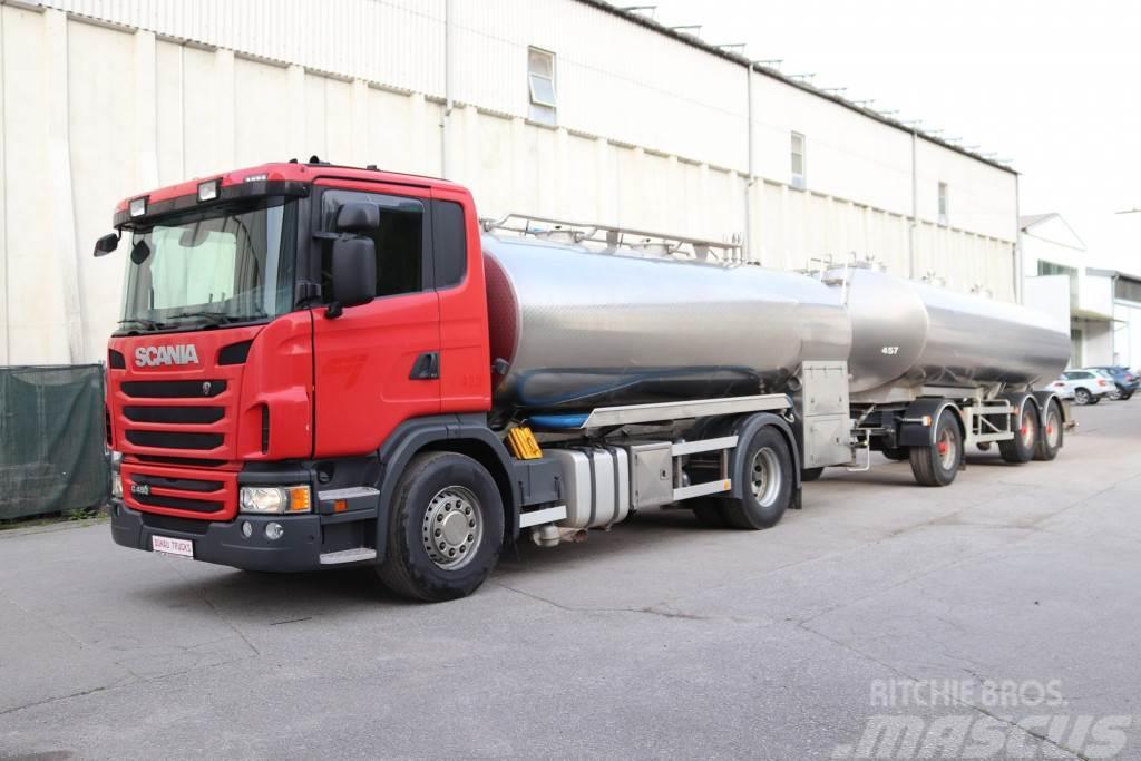 Scania G480 Milchtank isoliert Lkw + Anhänger Tanker trucks
