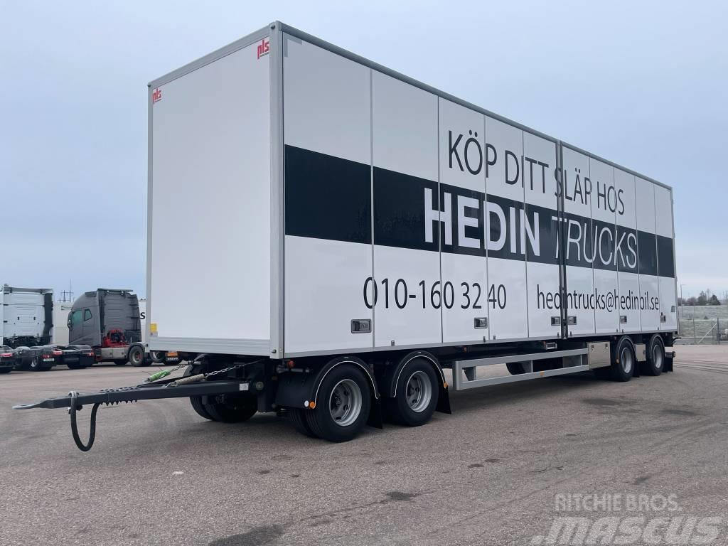 PLS Skåpsläp 38t 4-axl ÖBS - I lager för omg. leverans Box body trailers