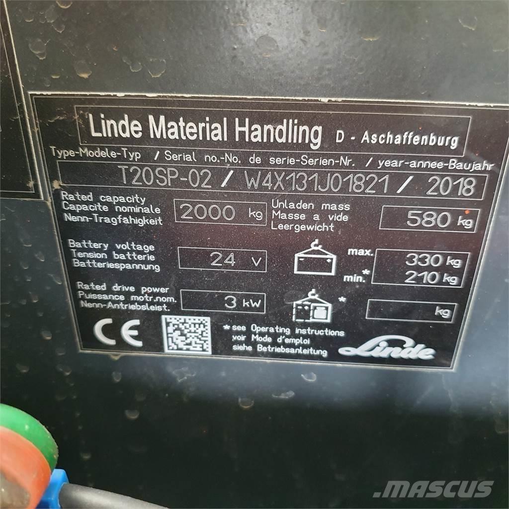 Linde T20SP kurz Låglyftare utan plattform