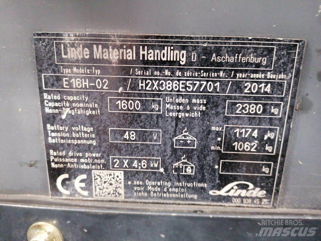 Linde E16H-02 Elmotviktstruckar