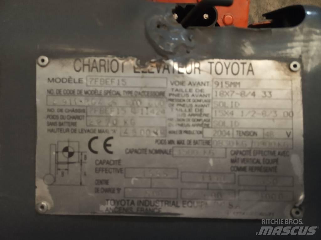 Toyota 7FBEF15 Elmotviktstruckar