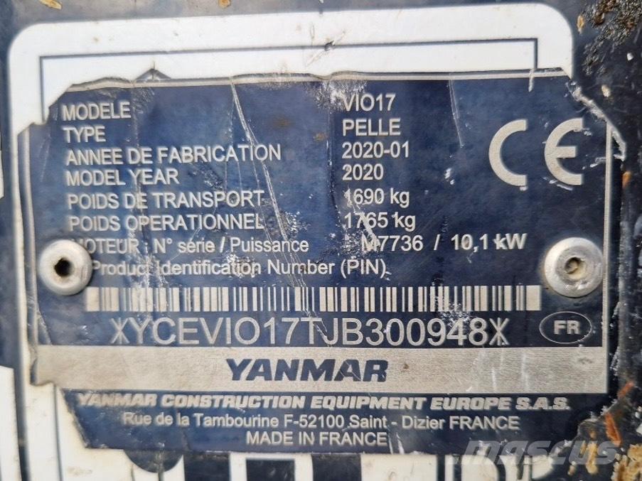 Yanmar Vio 17 Minigrävare < 7t