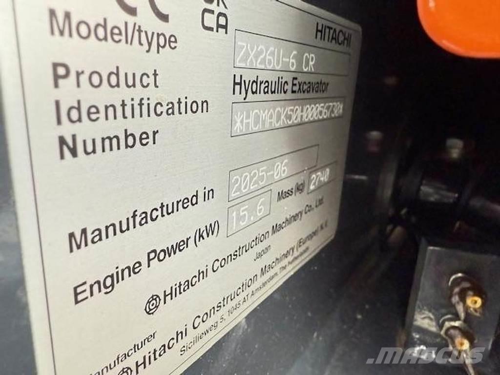 Hitachi ZX26 U-6 Minigrävare < 7t