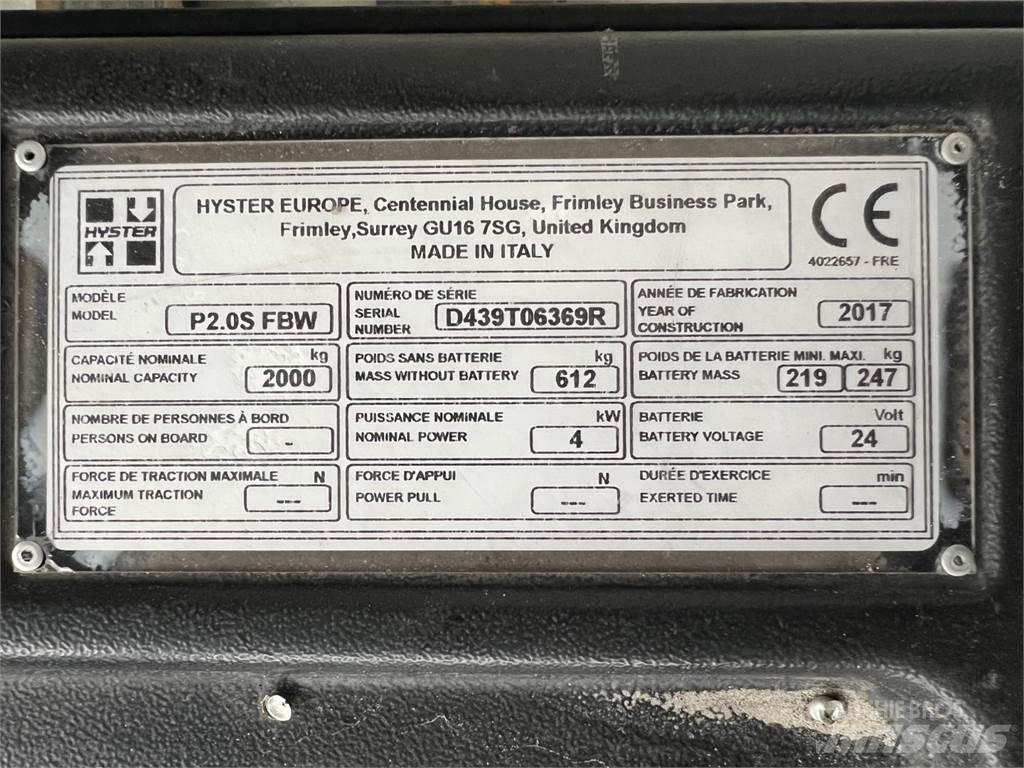 Hyster P2.0S Låglyftare utan plattform