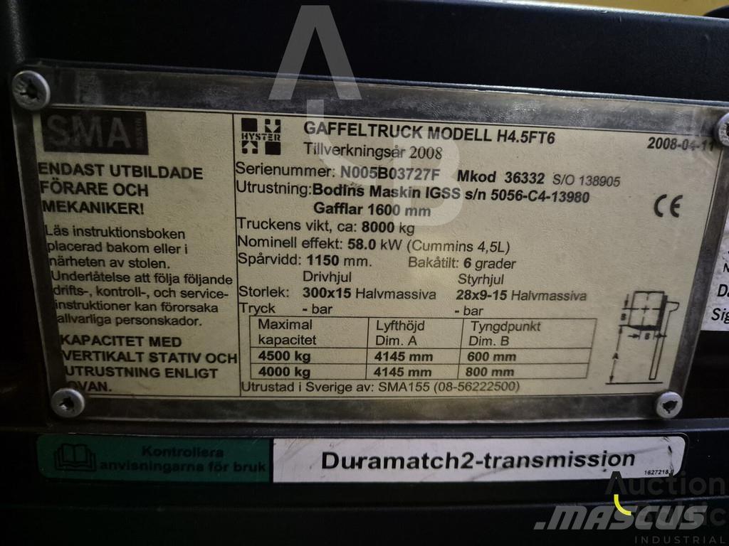 Hyster H4.5FT6 Dieselmotviktstruckar