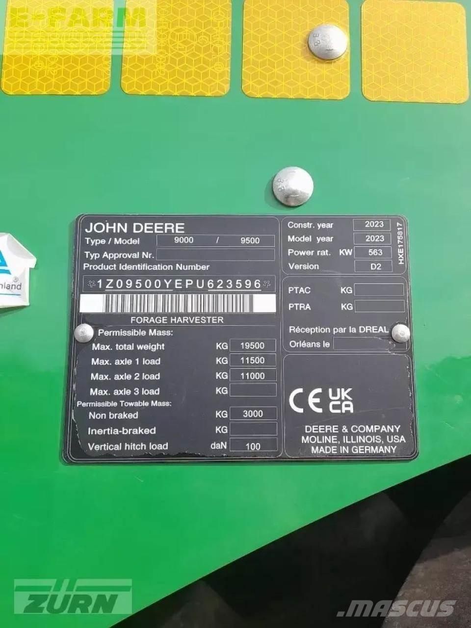 John Deere 9500 Självgående fälthackar
