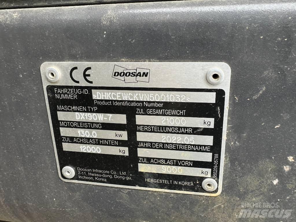 Doosan DX 190 W-7 Hjulgrävare