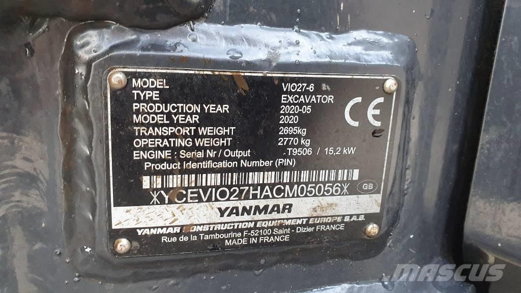 Yanmar VIO 27-6 Minigrävare < 7t