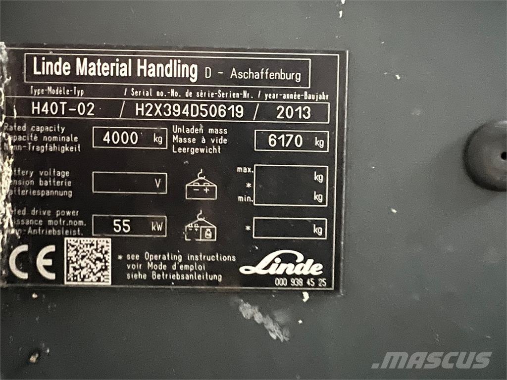 Linde H40T-02 Gasolmotviktstruckar
