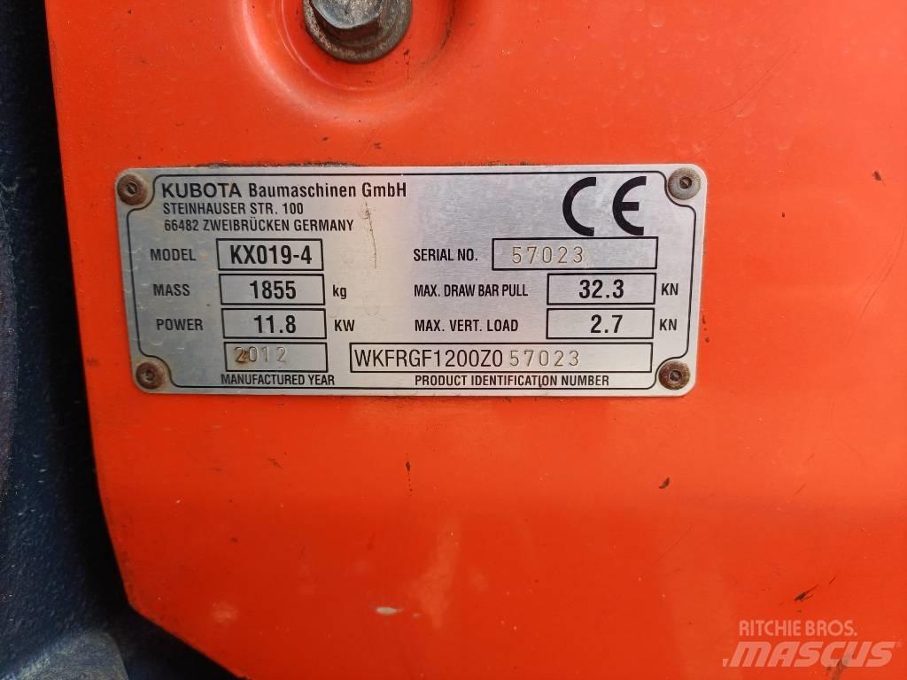 Kubota KX 019-4 Minigrävare < 7t
