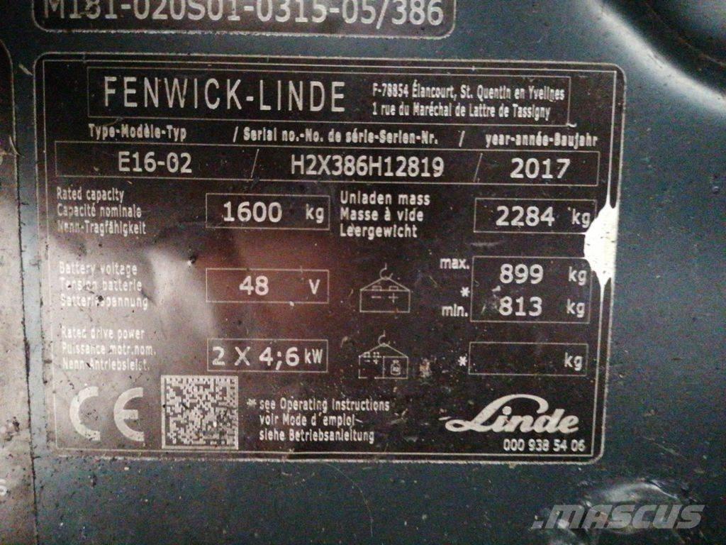 Linde E16-02 Elmotviktstruckar