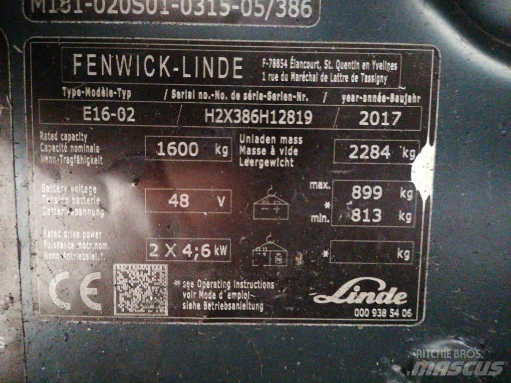 Linde E16-02 Elmotviktstruckar