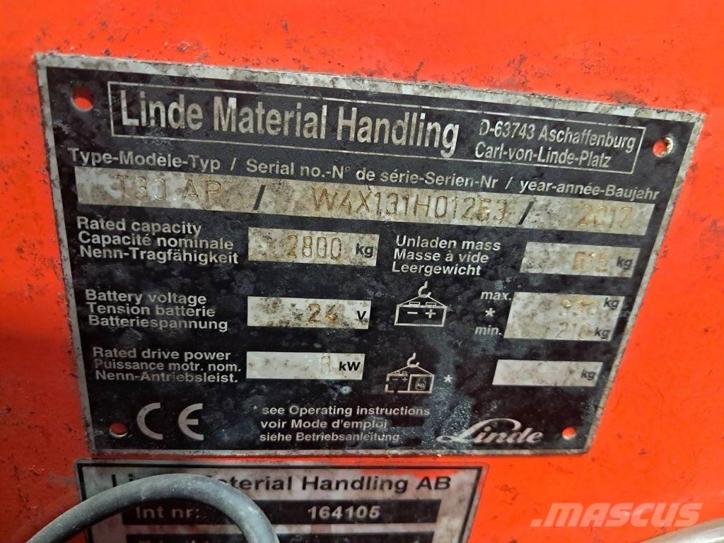 Linde T30 Låglyftare utan plattform