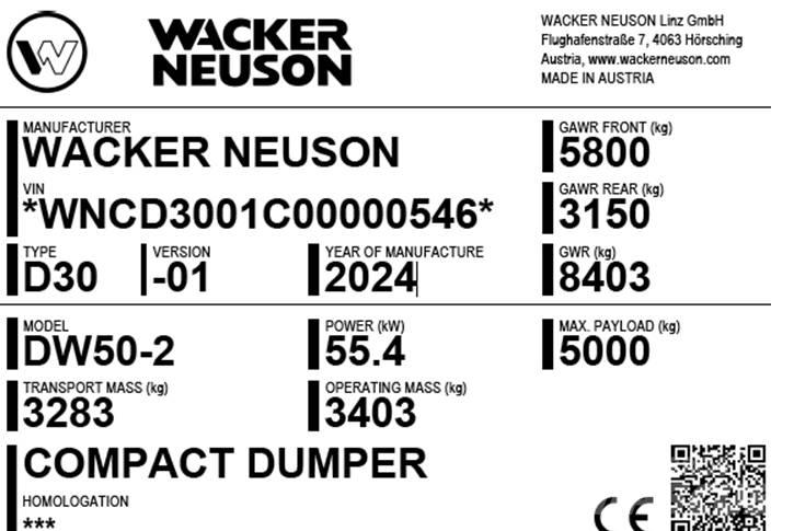 Wacker Neuson DW50-2 Minidumprar