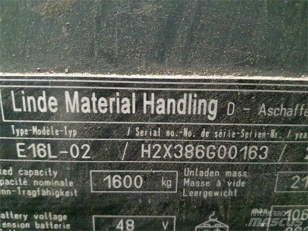 Linde E16L Elmotviktstruckar