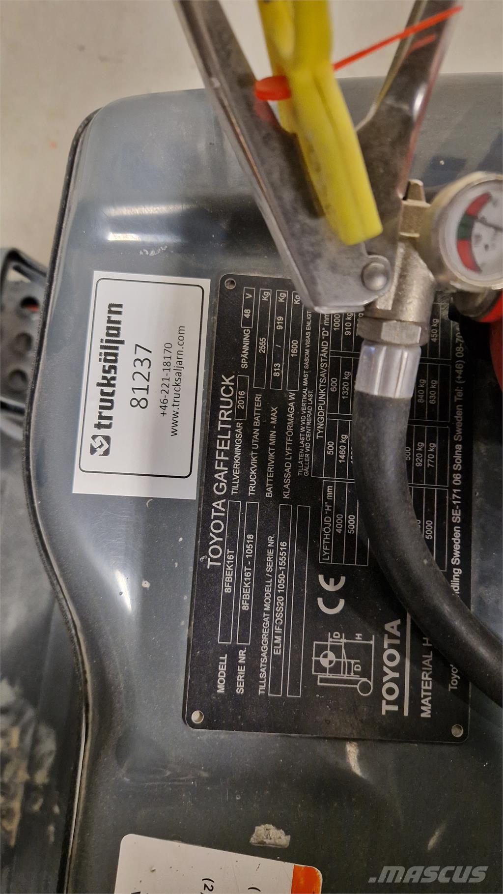 Toyota 8FBEK16T Elmotviktstruckar