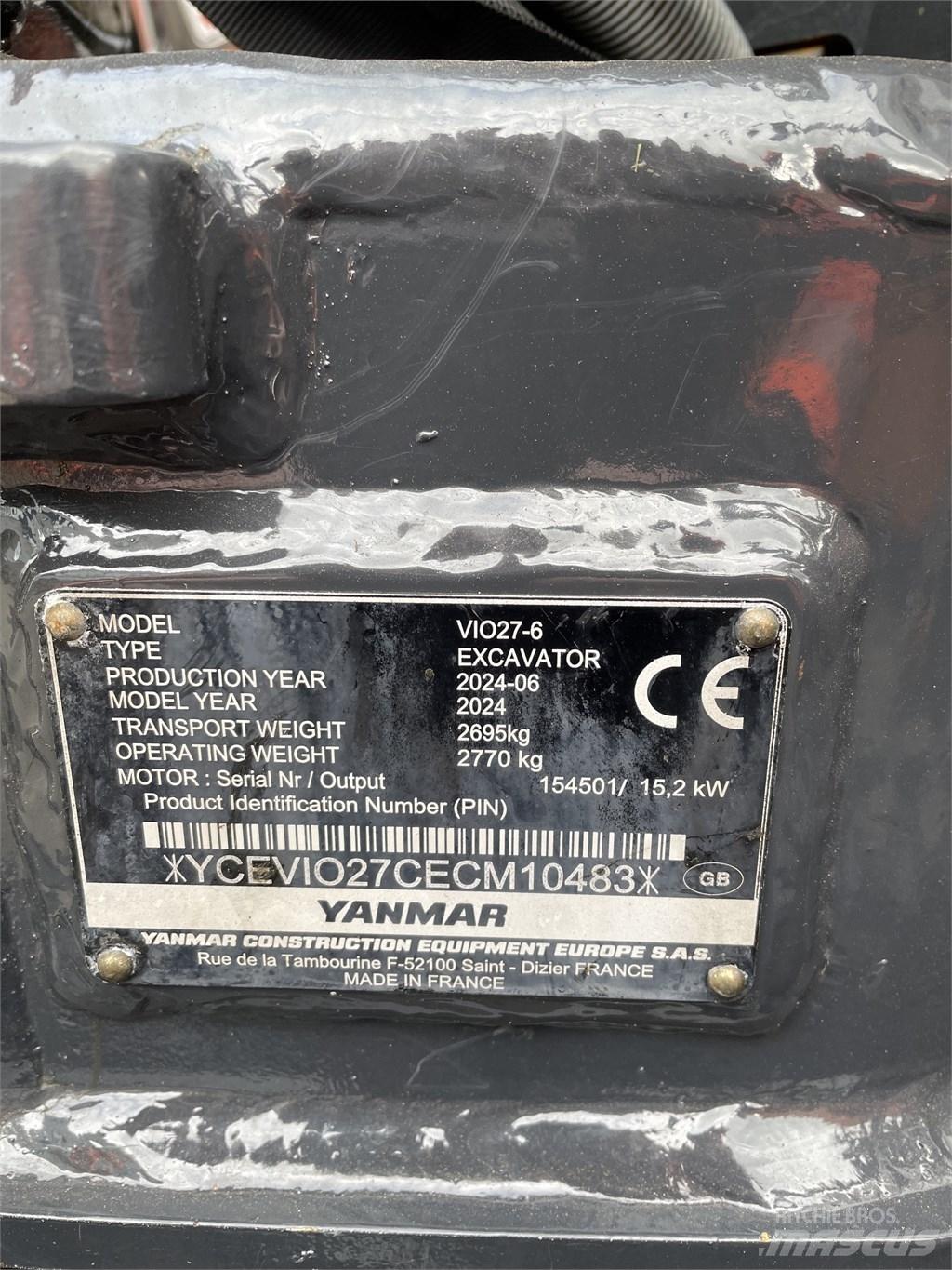 Yanmar Vio 27 Minigrävare < 7t