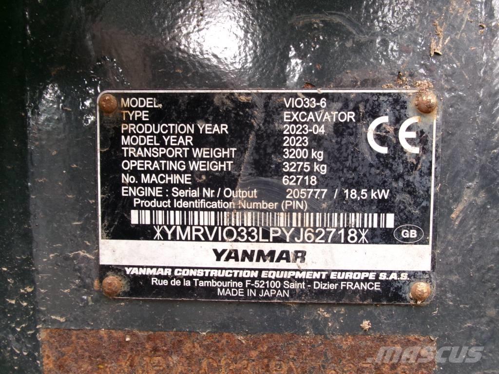 Yanmar Vio 33 Minigrävare < 7t