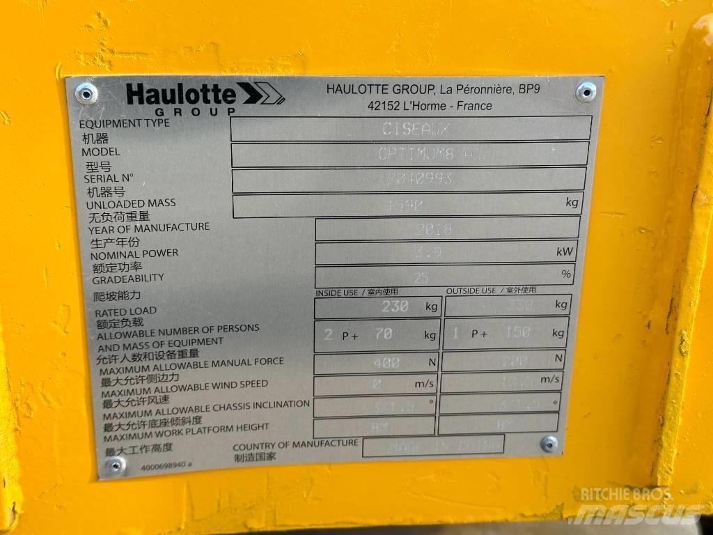 Haulotte OPTIMUM 8 Saxliftar