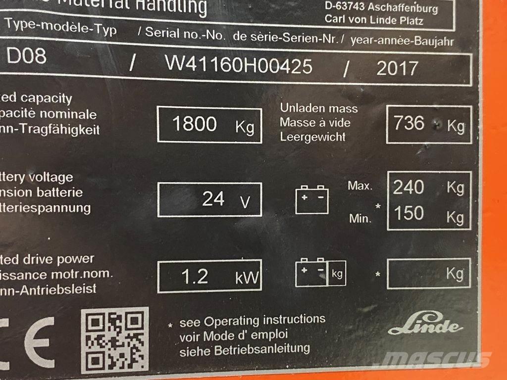 Linde D08 Staplare-led