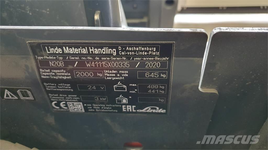 Linde N20B Plocktruck, låglyftande
