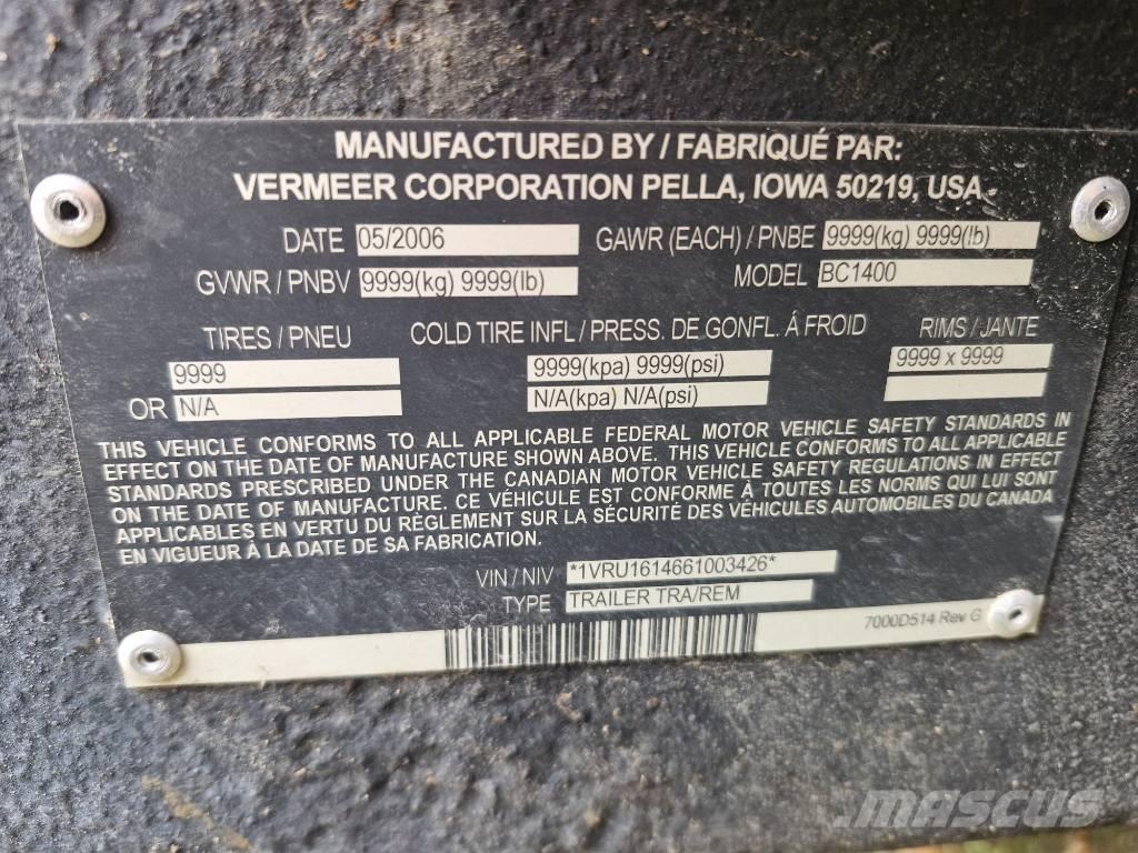 Vermeer BC1400 Flishuggar