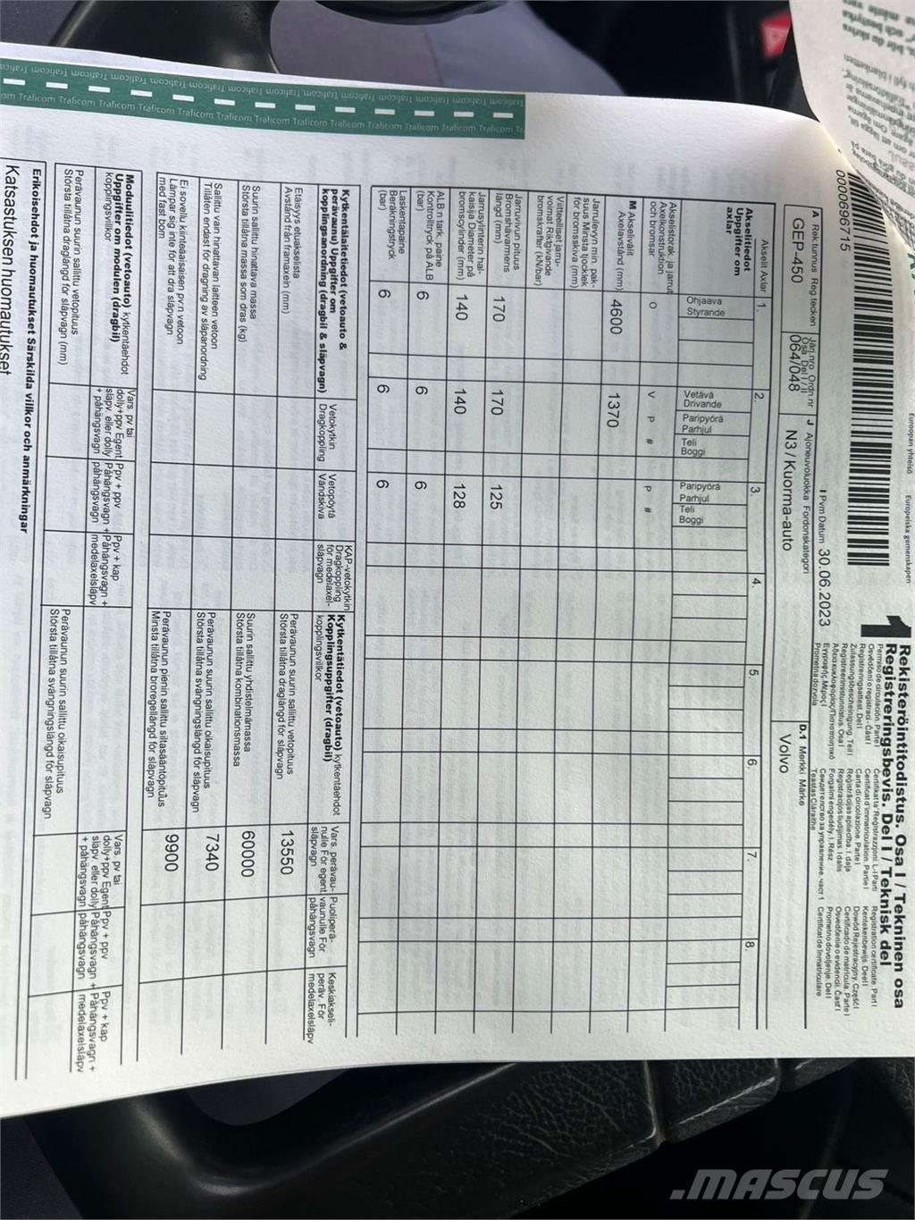 Volvo FH12 6X2 Lastväxlare med kabellift