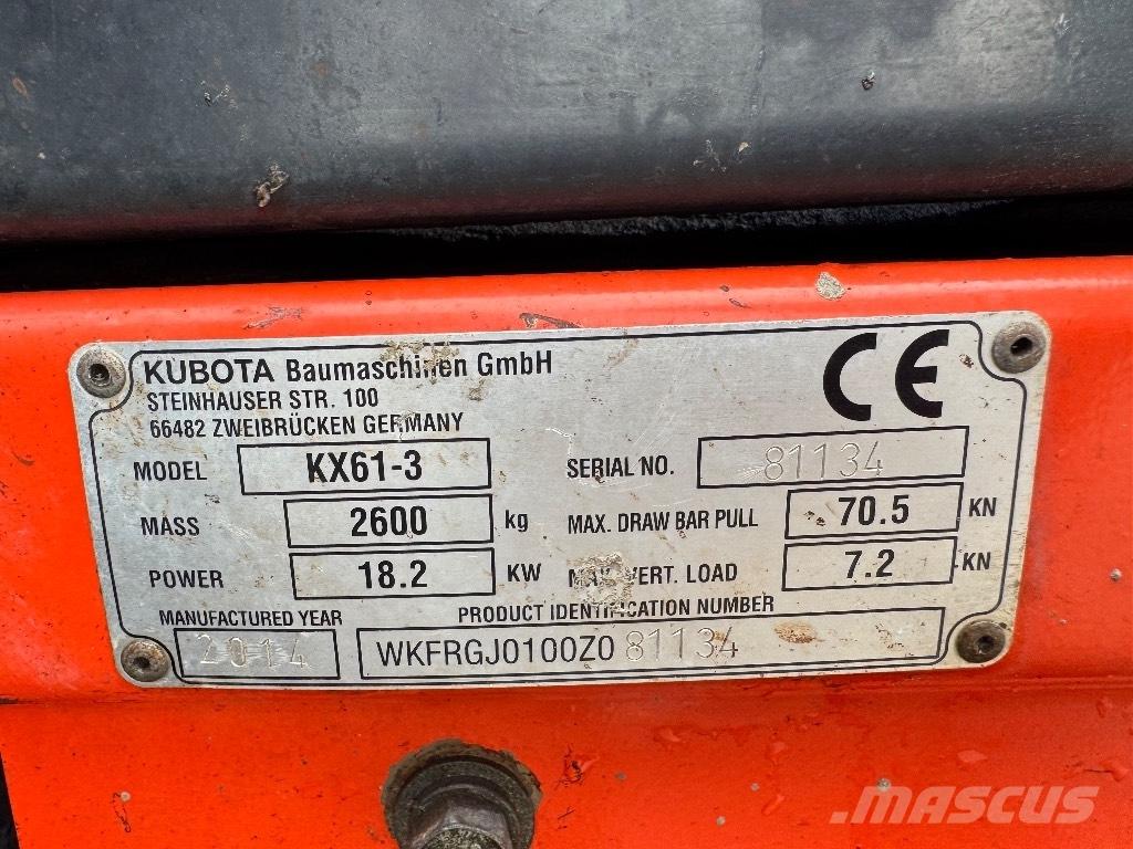 Kubota KX 61-3 Minigrävare < 7t