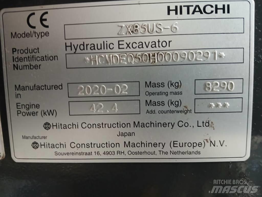 Hitachi ZX 85 US-6 Midigrävmaskiner 7t - 12t