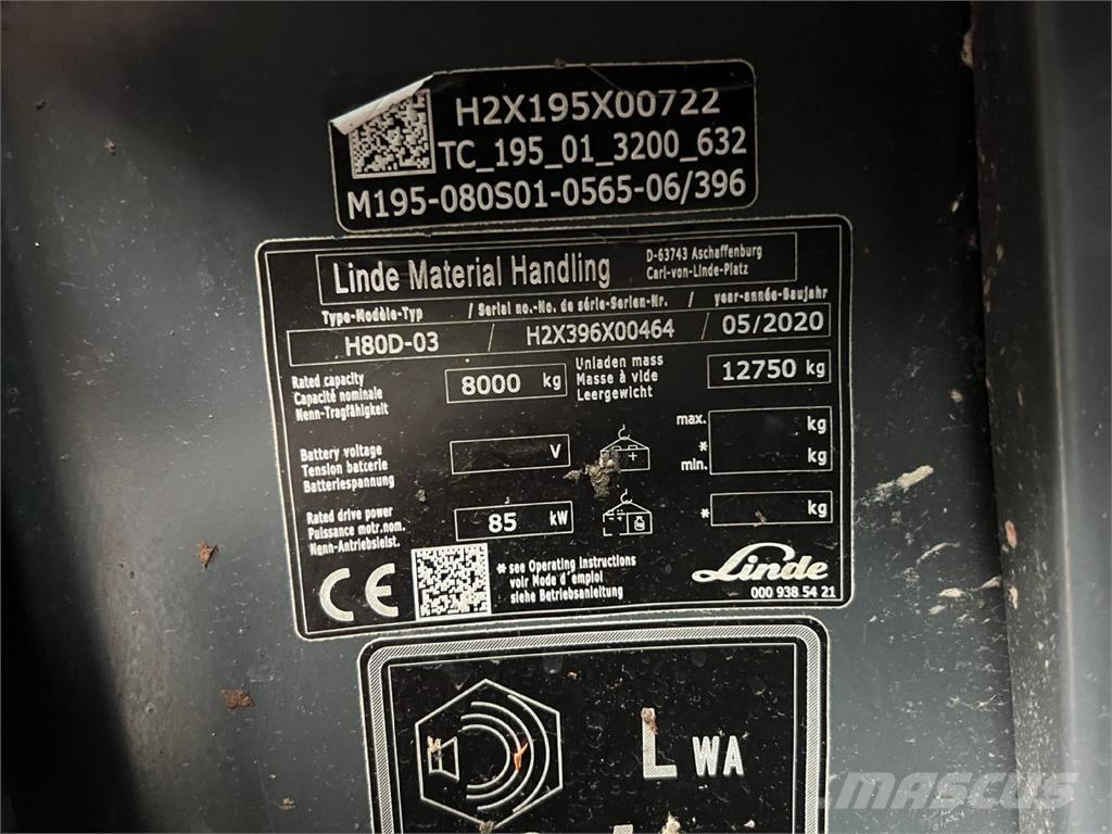 Linde H80D-03 Dieselmotviktstruckar