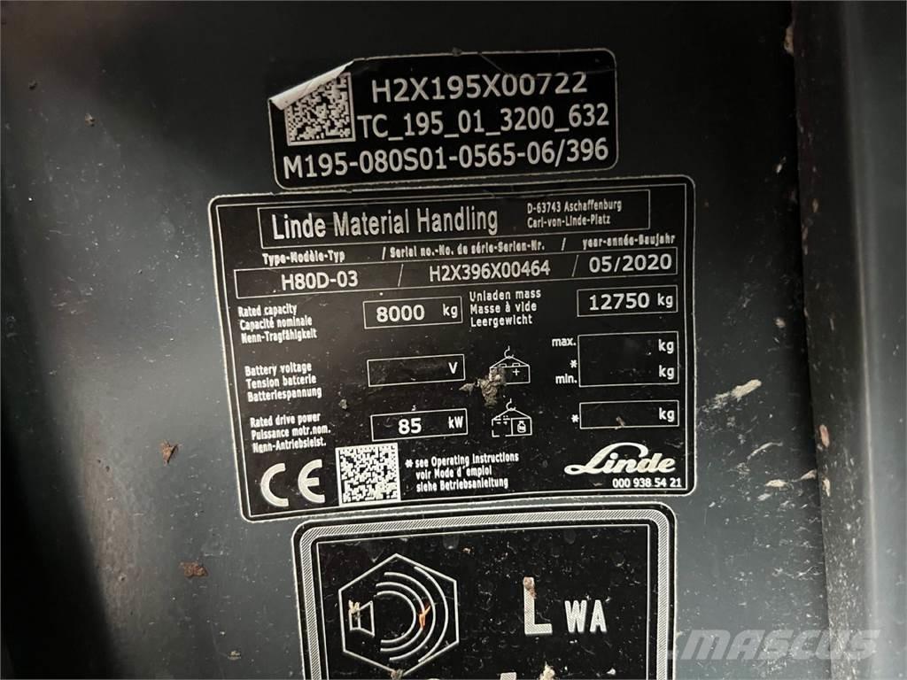Linde H80D-03 Dieselmotviktstruckar