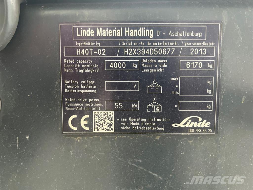Linde H40T-02 Gasolmotviktstruckar