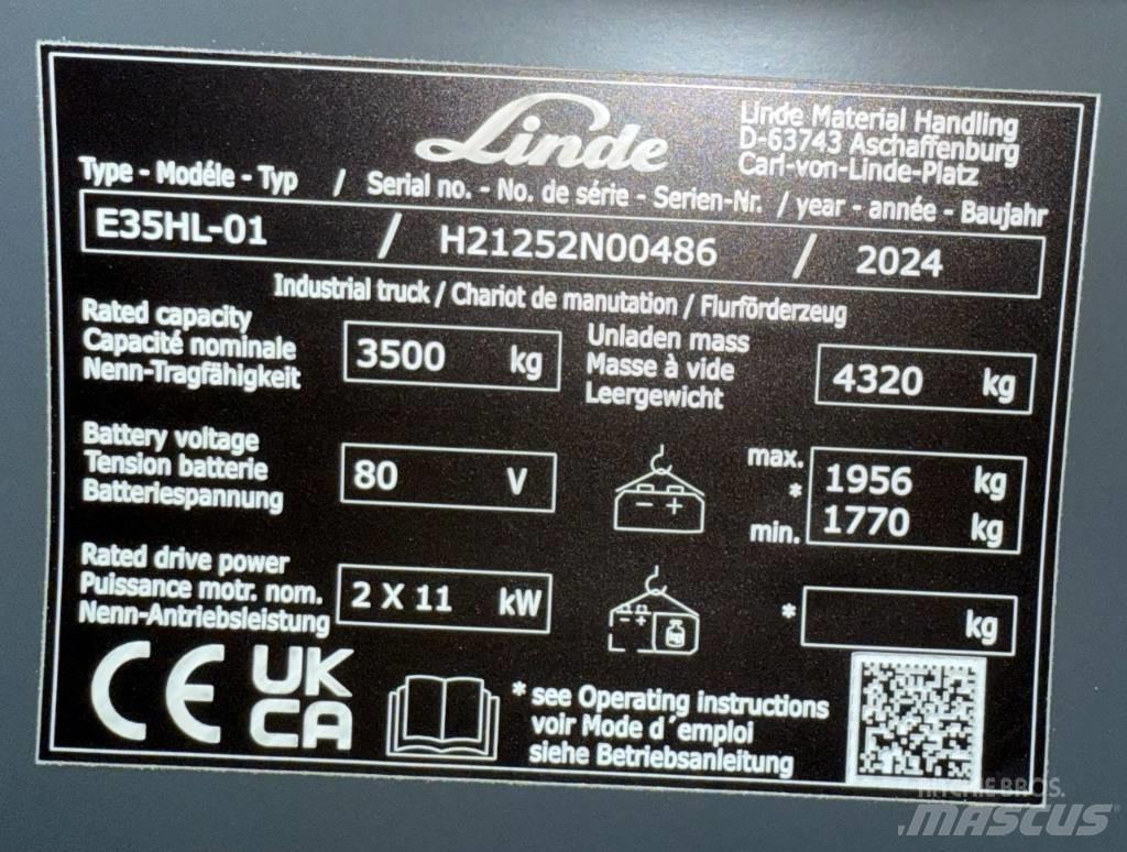 Linde E35HL/1252-01 Elmotviktstruckar