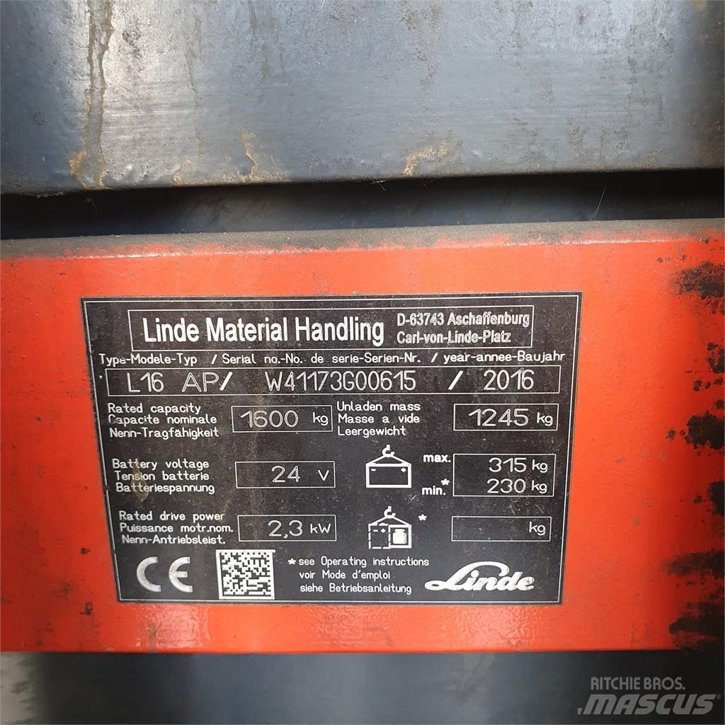 Linde L16AP Staplare-led