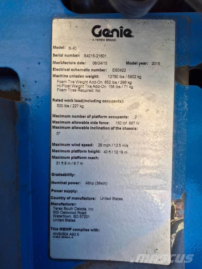 Genie S 40 Teleskop bomliftar