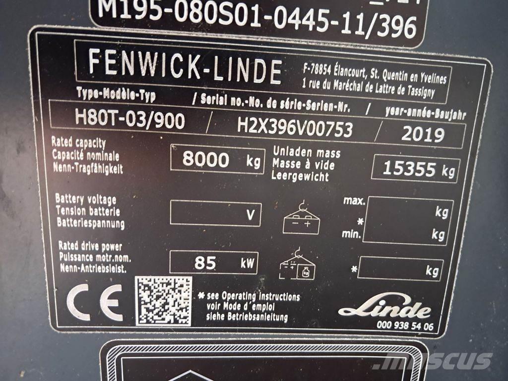 Linde H80T/03-900 Gasolmotviktstruckar