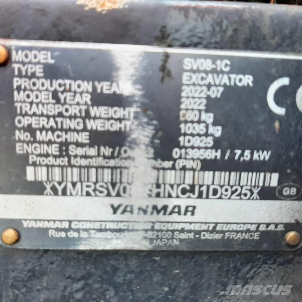 Yanmar SV 08 Minigrävare < 7t