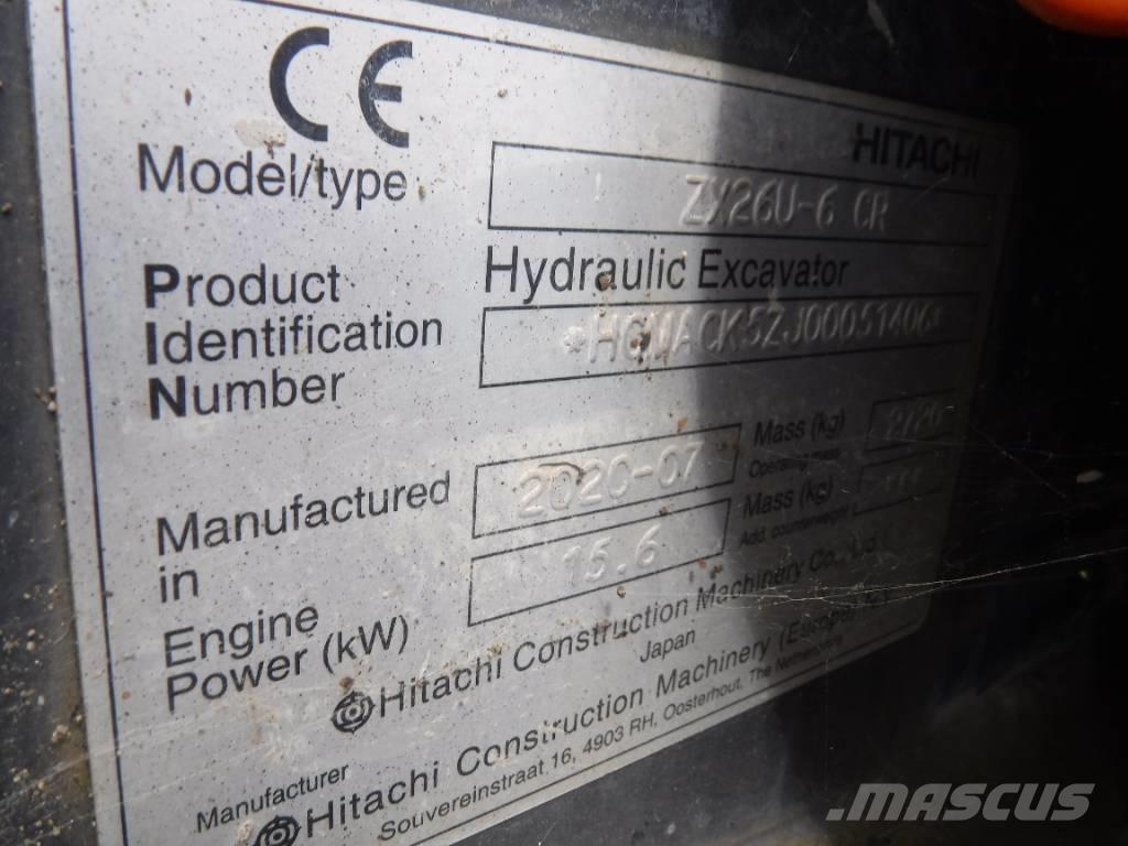 Hitachi ZX 26 U-6 Minigrävare < 7t