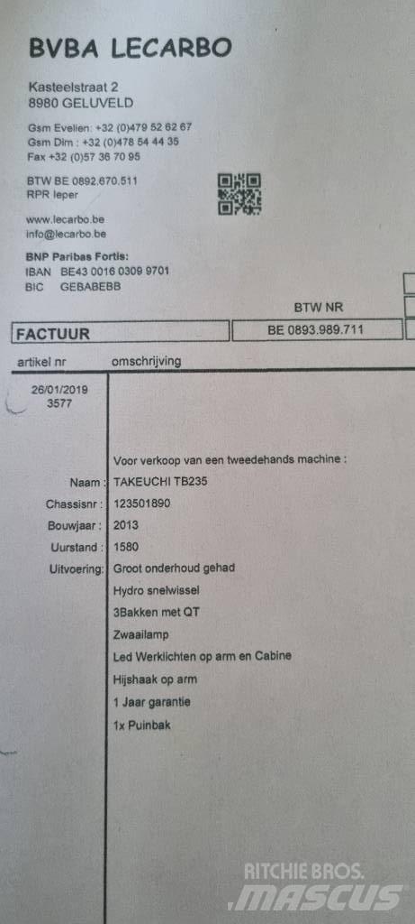 Takeuchi TB 235 Bandgrävare
