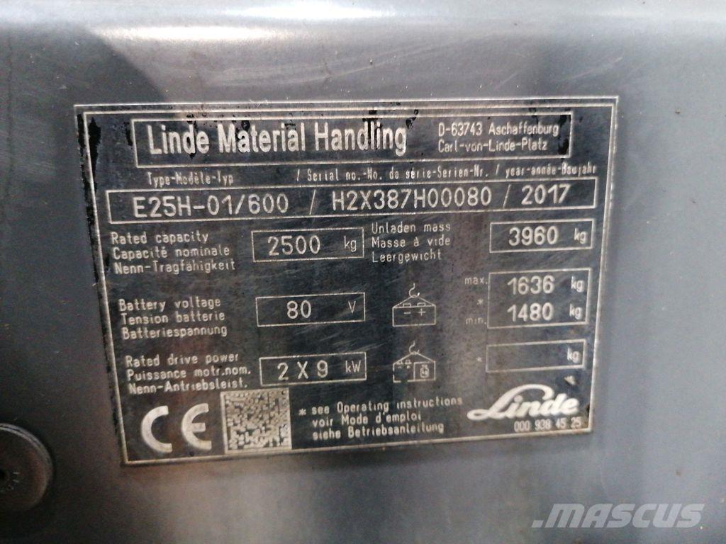 Linde E25H-01/600 Elmotviktstruckar