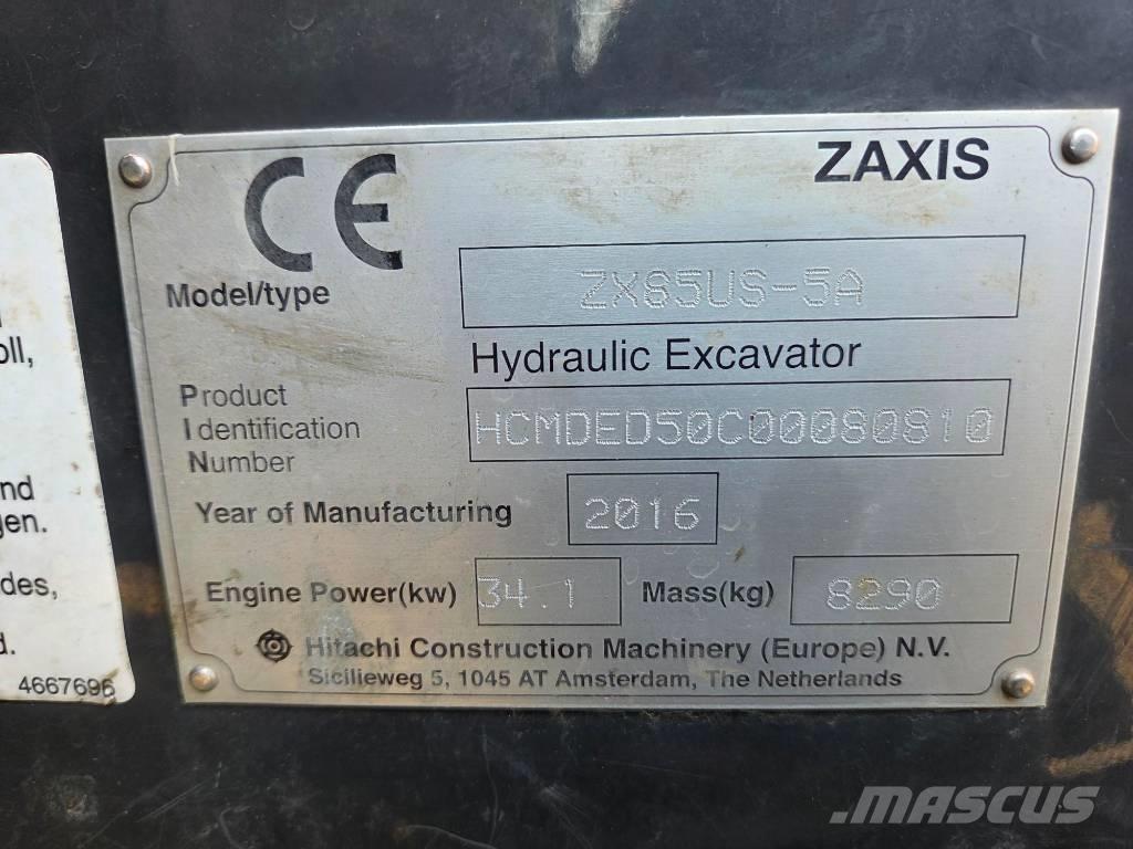 Hitachi ZX 85 US-5 A Midigrävmaskiner 7t - 12t