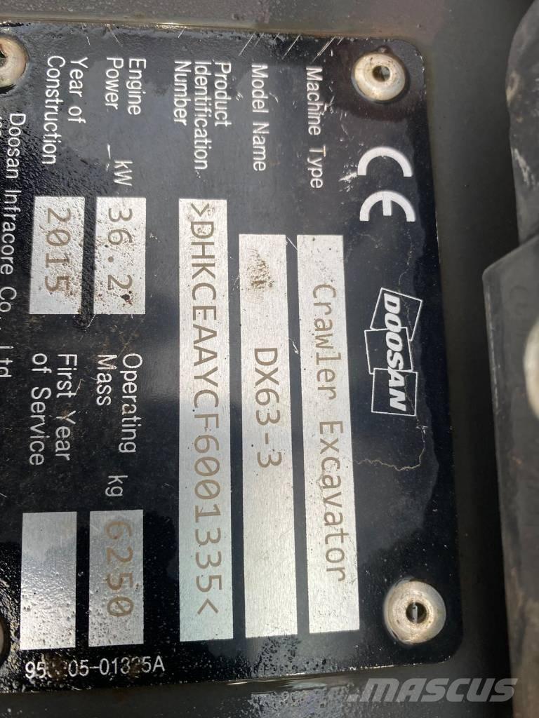 Doosan DX 63-3 Minigrävare < 7t