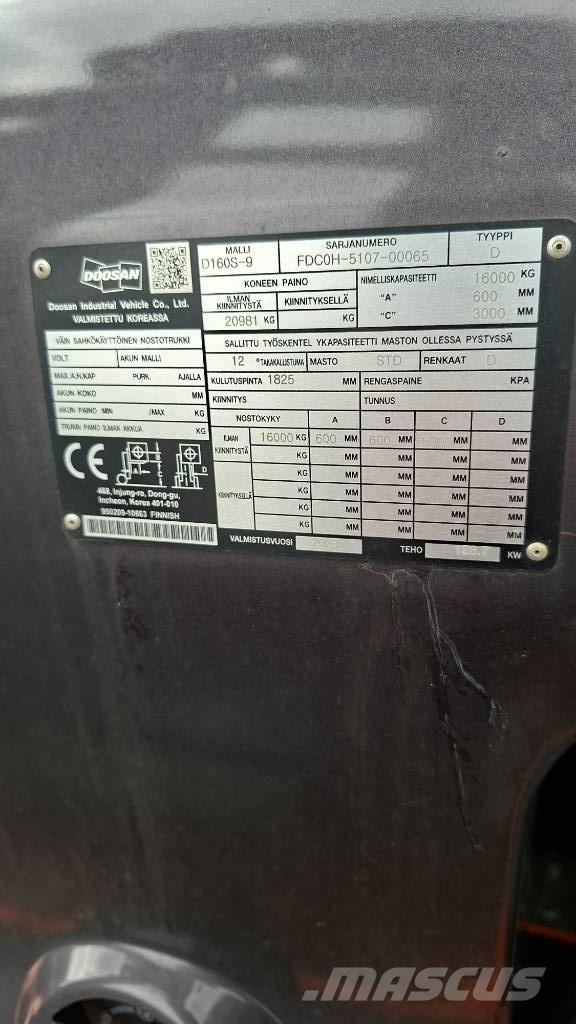 Doosan D160S-9 Dieselmotviktstruckar