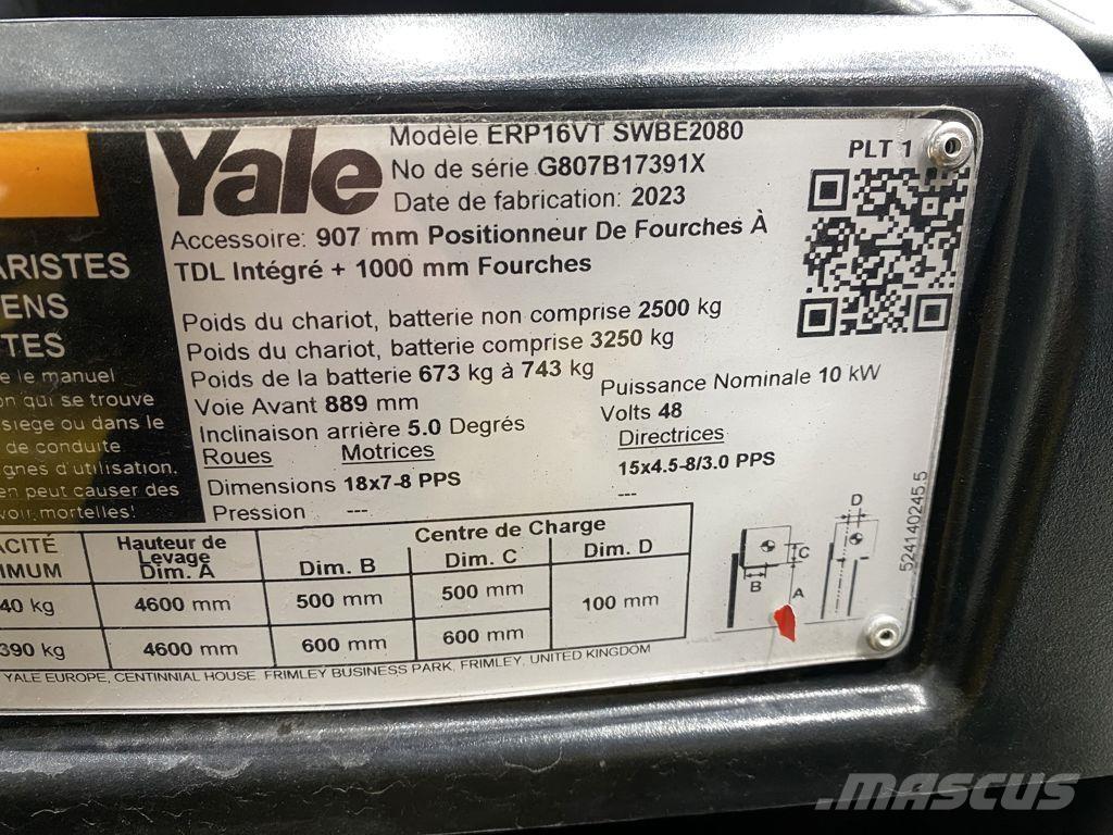 Yale ERP16VT Elmotviktstruckar